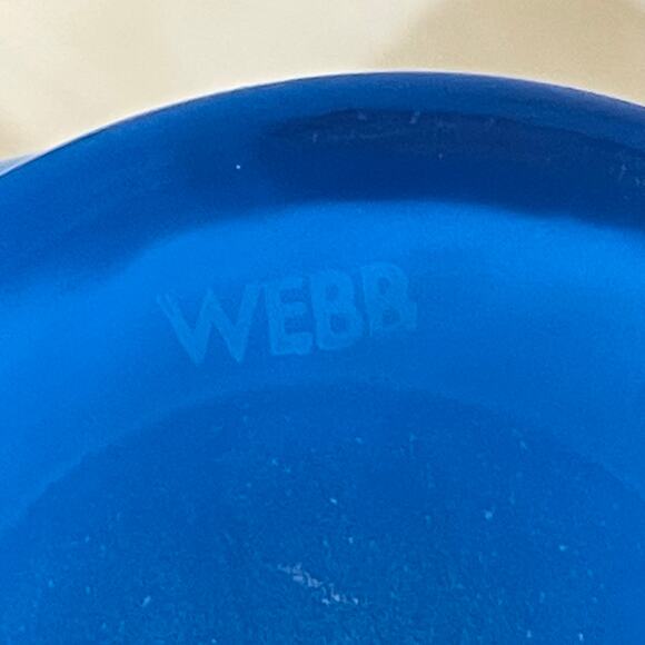 Thomas Webb & Sons Cased Aqua Blue Polka Dot Ruffled Glass Good Condition - Picture 6 of 8